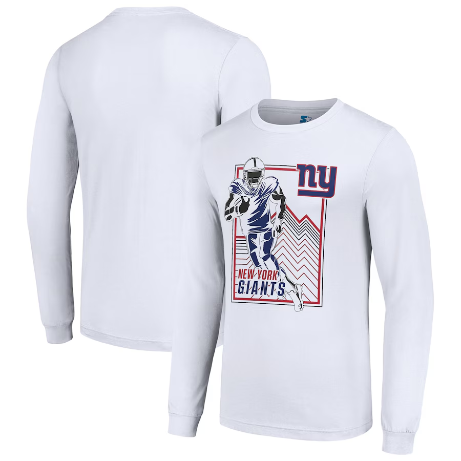 Men New York Giants white 2024 NFL Long sleeve T Shirts